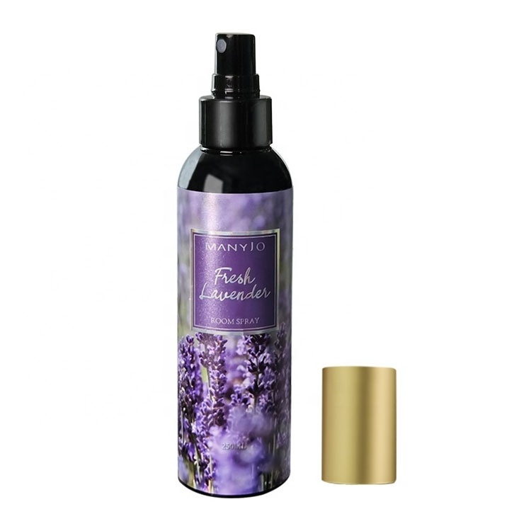 Custom luxury 250ml Room Spray Air Freshener Lavender Long-lasting Scent Freshener Bathroom Deodorant Spray for Home Hotel