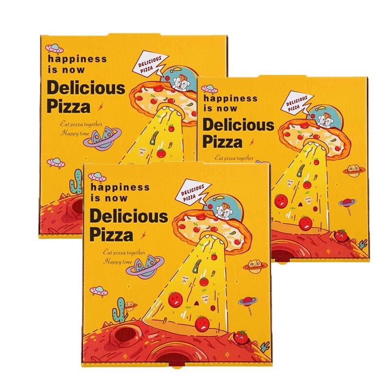 High quality cheap custom logo portable reusable corrugated 12''x12'' 20 inch square yellow box frozen pizza boxes