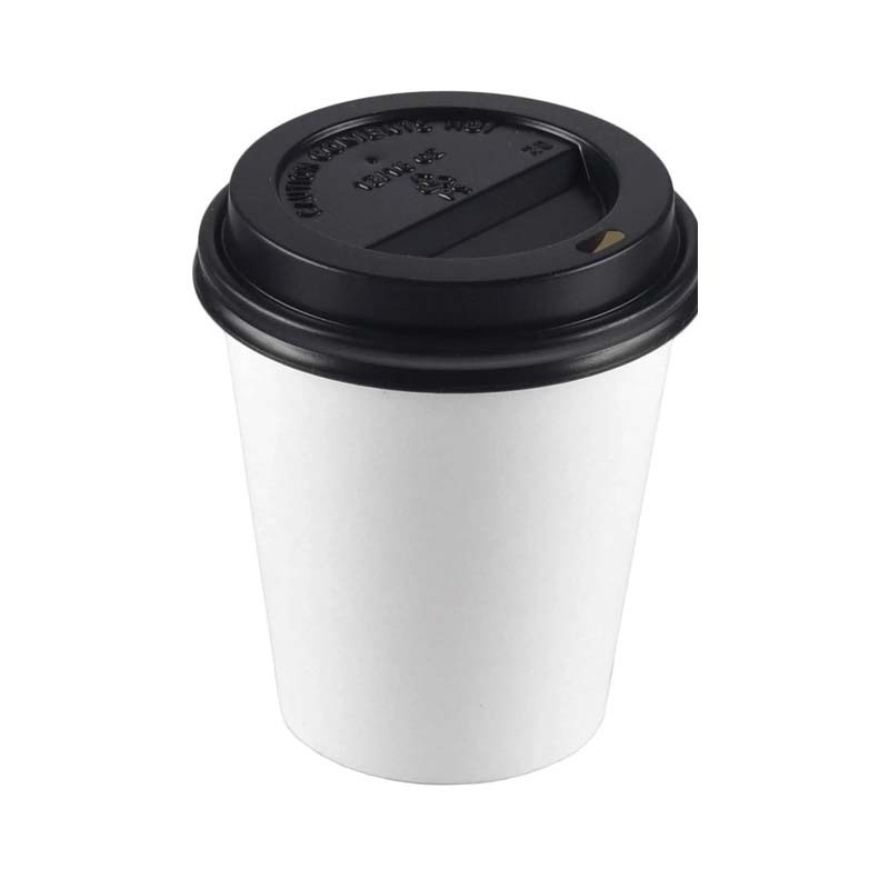 Factory Supply Customized logo printed white coffee hot chocolate disposable paper cup use with lid