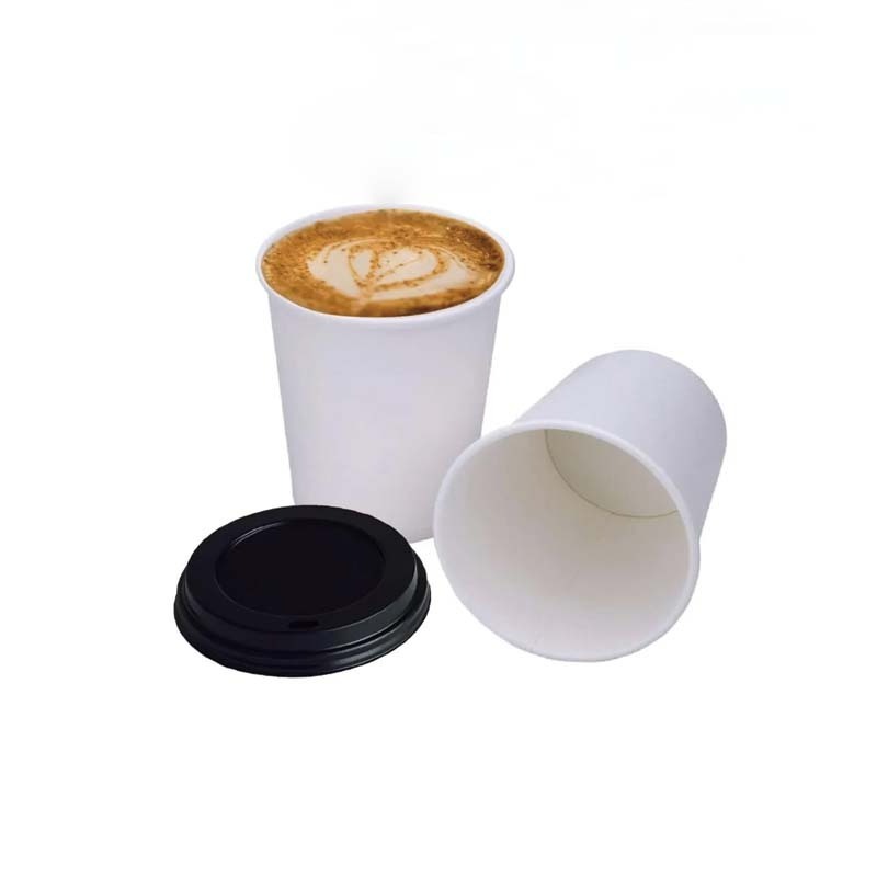 Factory Supply Customized logo printed white coffee hot chocolate disposable paper cup use with lid