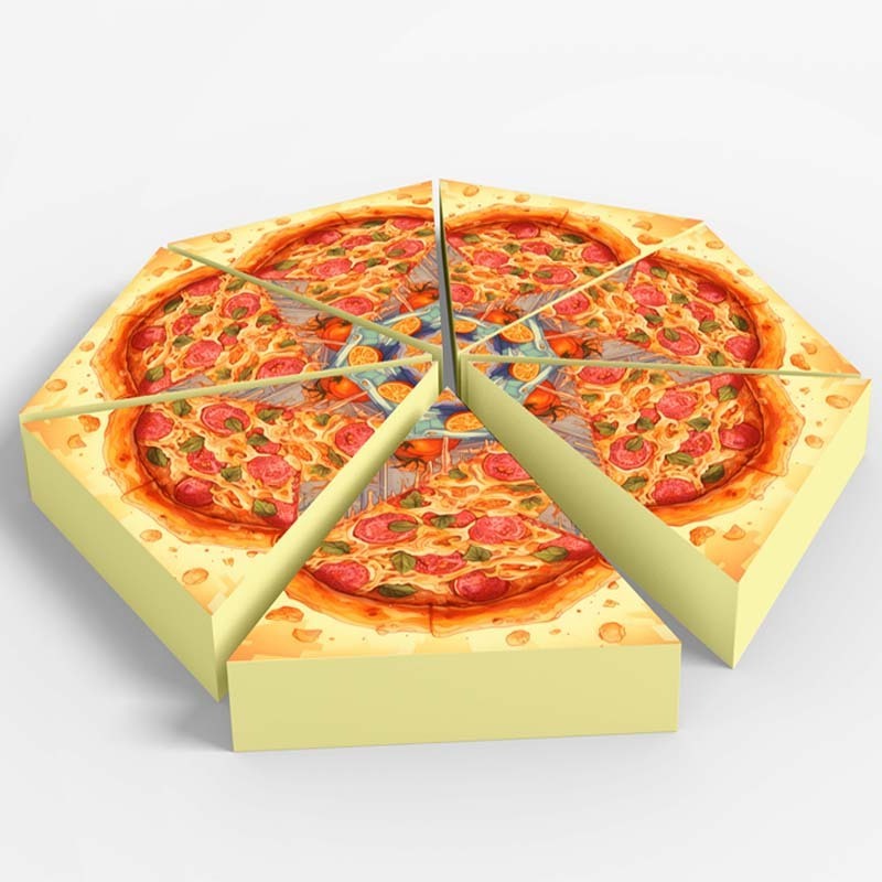 Best Price Disposable clamshell pizza slice box style packaging one slice triangular yellow pizza box with logo