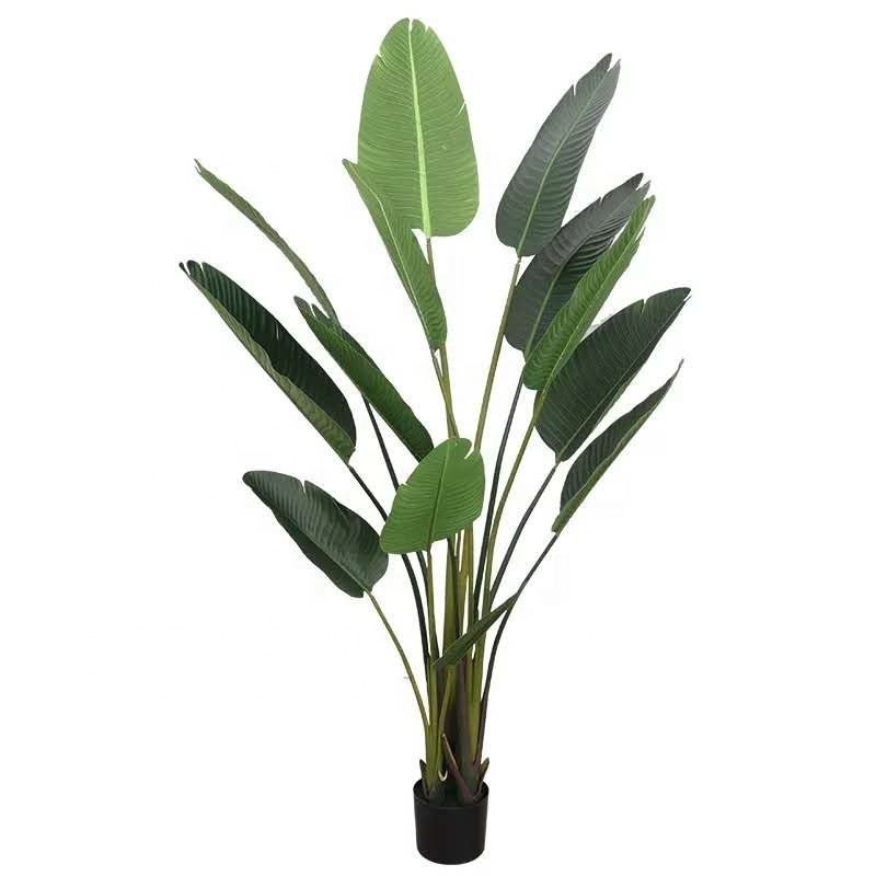 Indoor Custom Greenery Decor Tropical Faux Traveller Banana Leaves Bonsai Fake Artificial Plant Tree