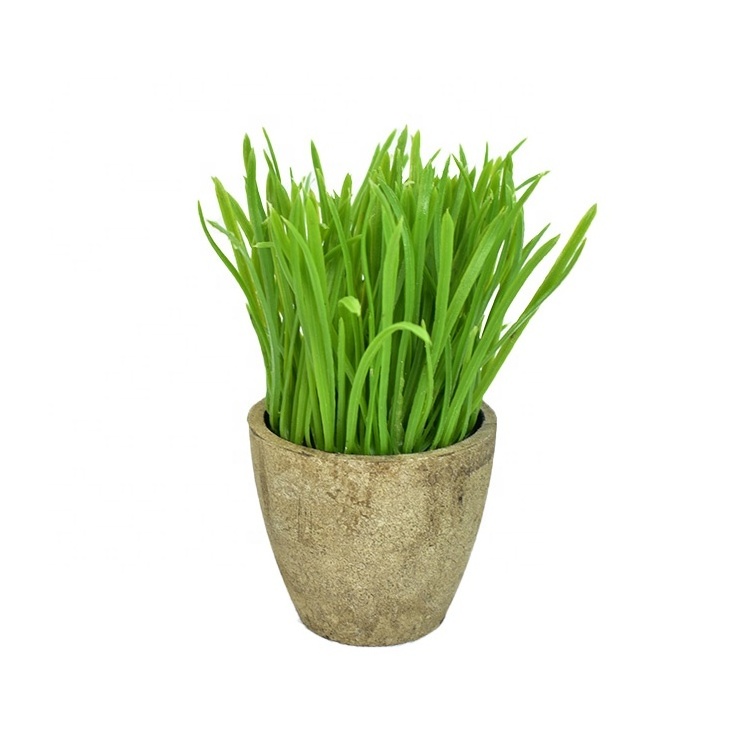 Artificial Plastic Shrubs Wheat Grass potted plastic green Grass For desk Decor MY818