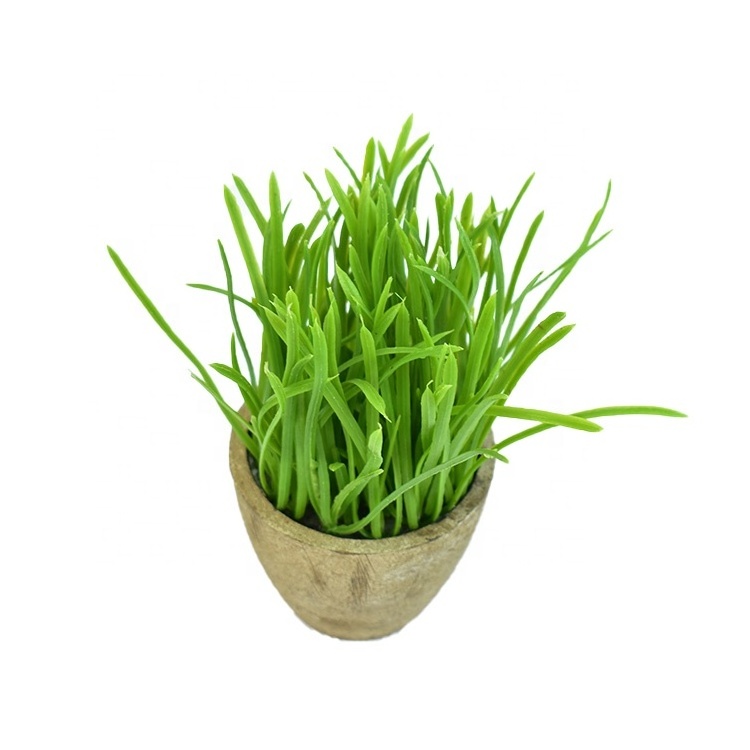 Artificial Plastic Shrubs Wheat Grass potted plastic green Grass For desk Decor MY818