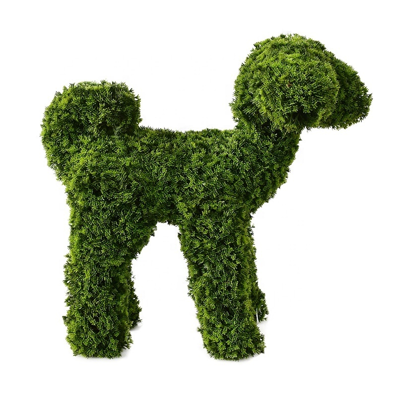 High quality OEM Artificial Dog Rabbit Animal Plants Customized Artificial Pine Grass For Garden Ornaments