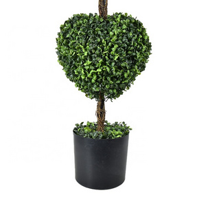 4ft UV Outdoor Plants Artificial Boxwood Topiary Ball Tree Fake Triple Heart Topiaries for front porch