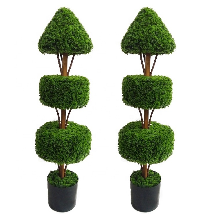 2ft 3ft 4ft Fake Topiary Various Shapes Synthetic Grass Ball Boxwood Branch Artificial Bonsai Tree with pots