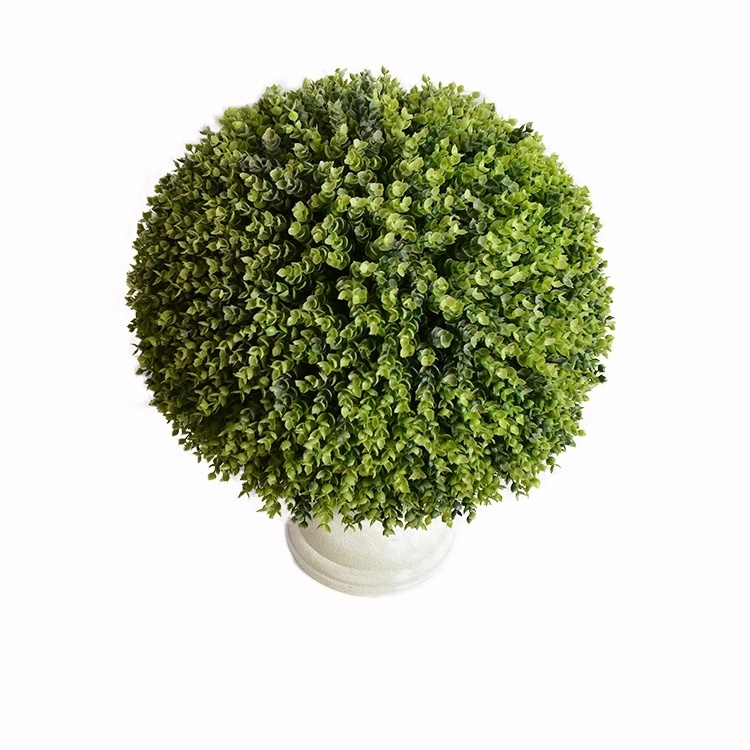 New design wholesale Artificial plants faux boxwood balls tree potted modern outdoor topiary trees for front porch