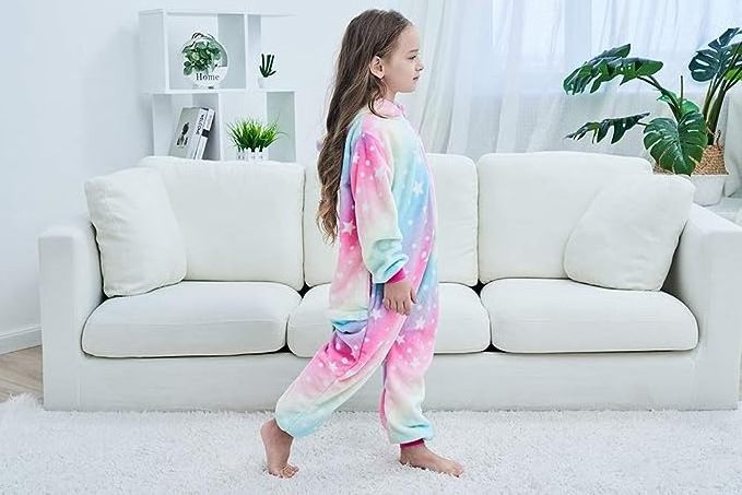 New Plush Unisex Children Unicorn Pyjamas Halloween Kids Onesie Costume