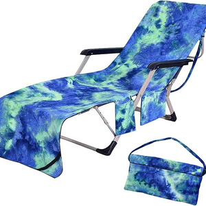 Beach Chair Cover Microfiber Chaise Lounge Chair Towel Cover for Sun Lounger Pool Sunbathing Garden Beach Hotel