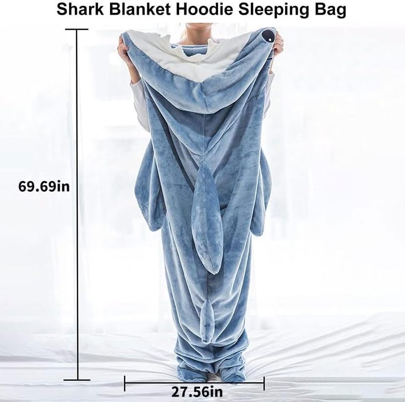 Shark Blanket Super Soft Cozy Flannel Hoodie Wearable Shark Blanket Shark Blanket Onesie