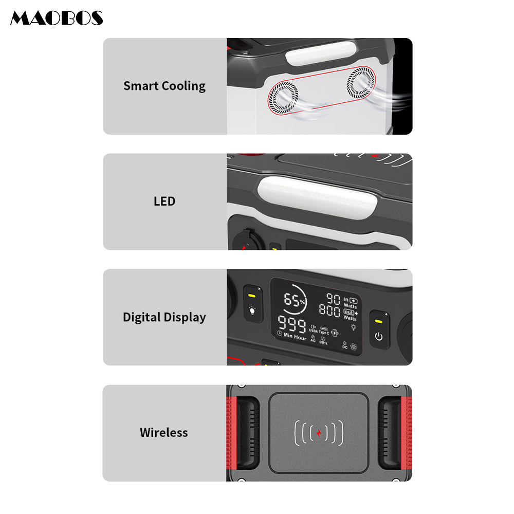 Portable Power Station 1200W 250000Mah 110V 220V Lifepo4 Battery Pack DC AC USB For Home Outdoor Camping Car Jump