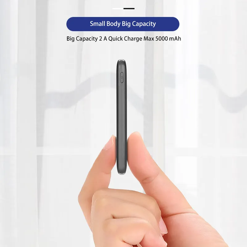 2024 Best  Selling 5000mah Mini Power bank Small Portable Power Bank 5000 mah Power banks ultra slim for mobile phone