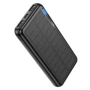 2023 New Trending Solar Power Bank 20000mAh External Battery Pack Dual Super Bright Flashlight Compass Solar Panel Powerbank