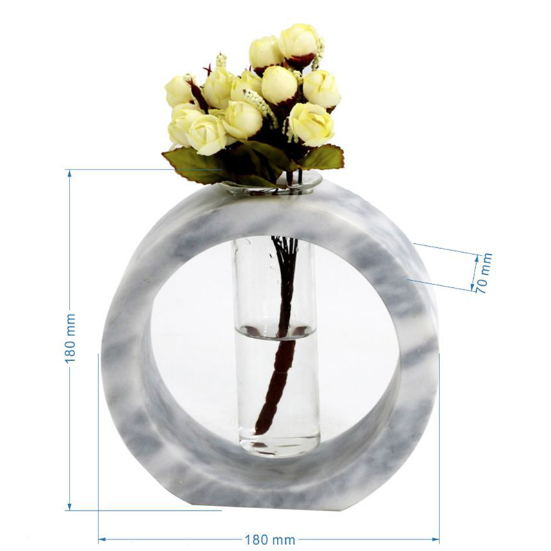 test tube planter desktop with marble texture stand flower arrangement vase