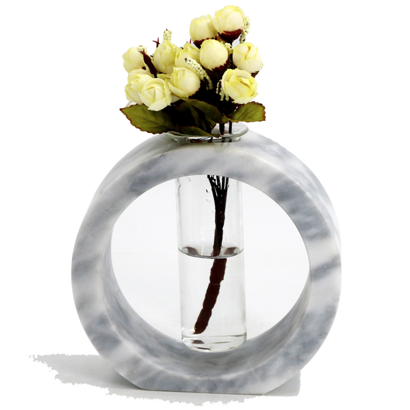 test tube planter desktop with marble texture stand flower arrangement vase