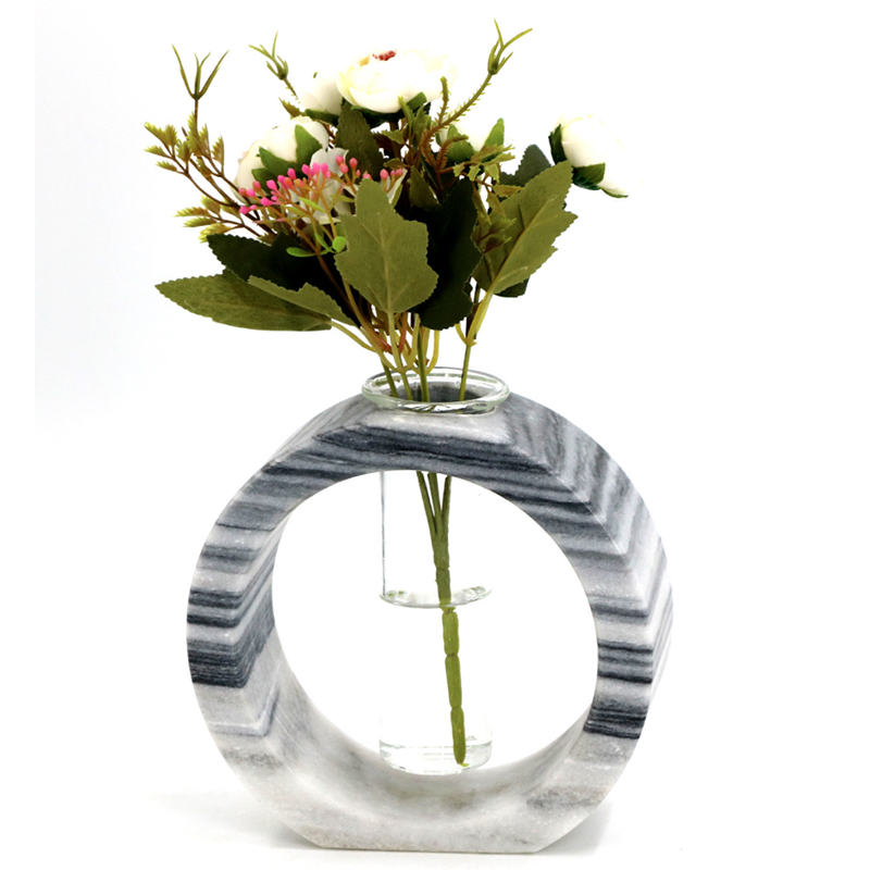 test tube planter desktop with marble texture stand flower arrangement vase