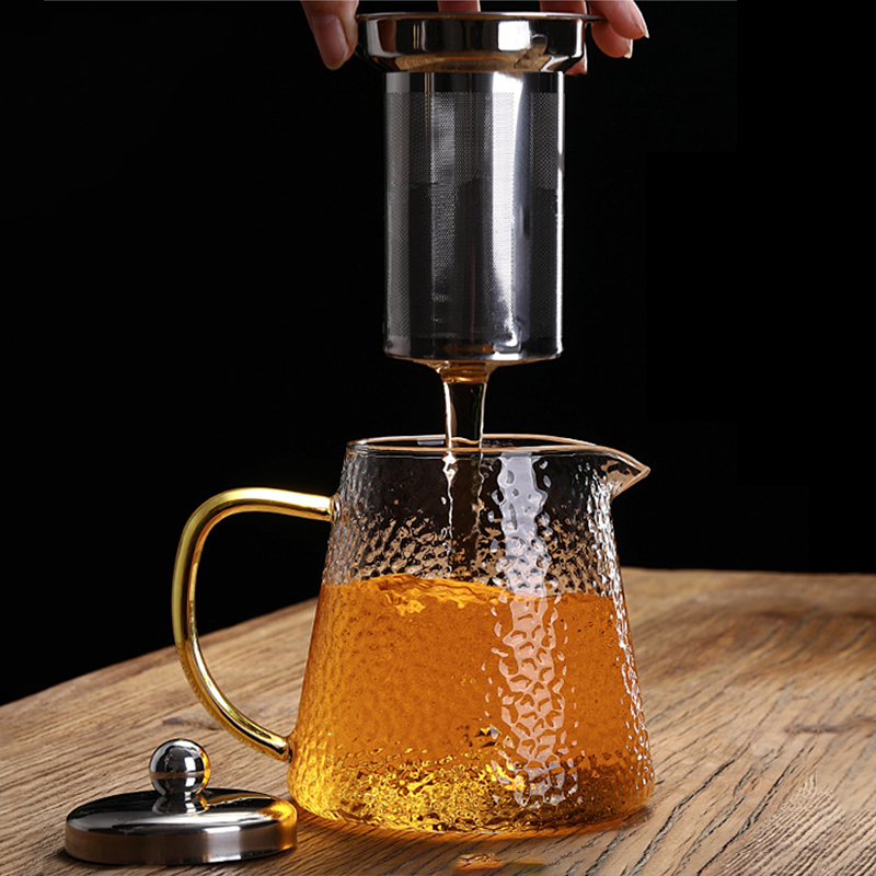 hammer design glass teapot heat resistant tea kettle