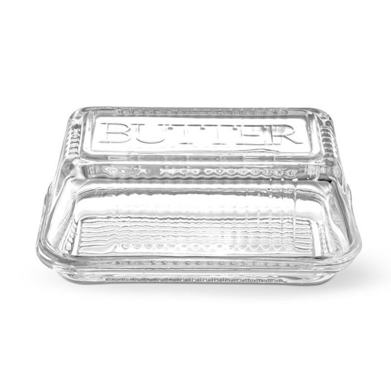 home basic clear glass butter dish