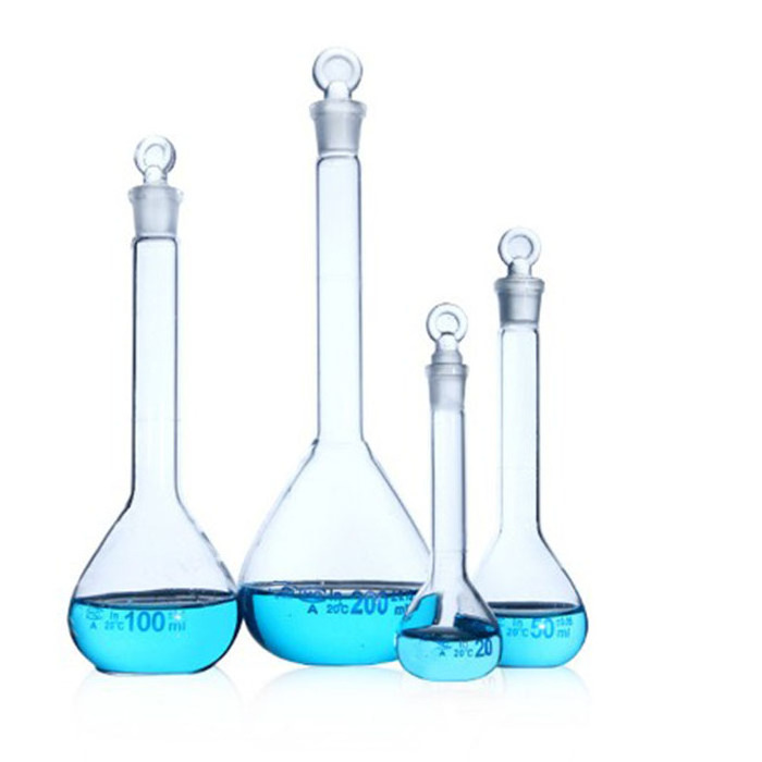 Various Capacity Clear Glass Volumetric Flask with Stopper for Laboratory Use