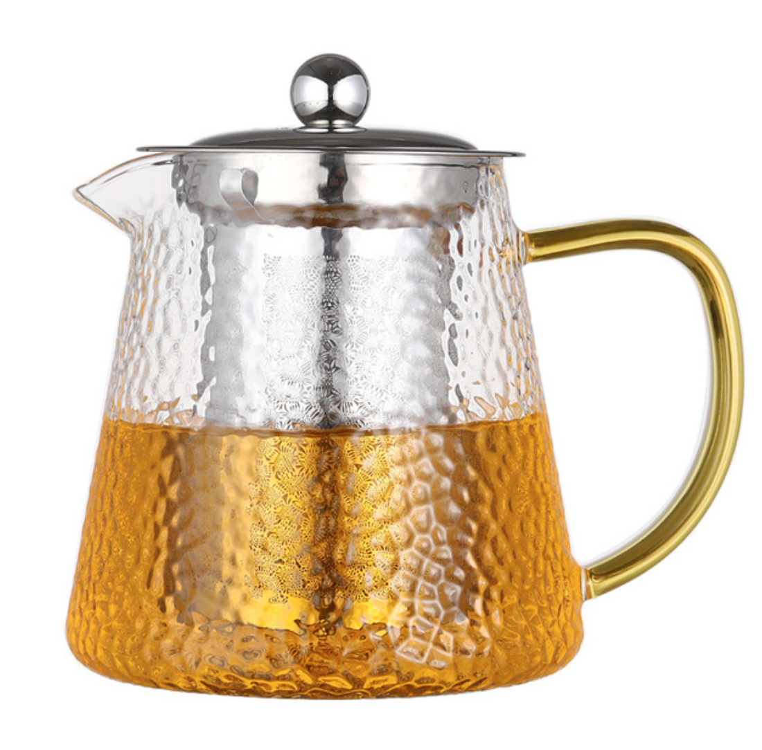 hammer design glass teapot heat resistant tea kettle