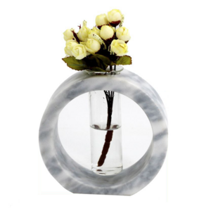 test tube planter desktop with marble texture stand flower arrangement vase