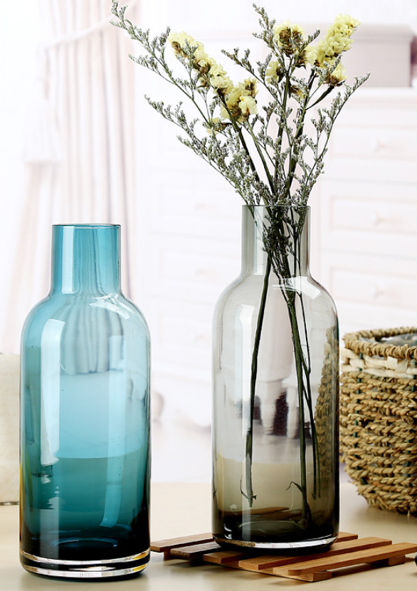 blue utility glass vase home decor vase decoration