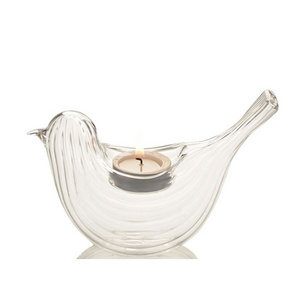 glass bird tealight candle holders