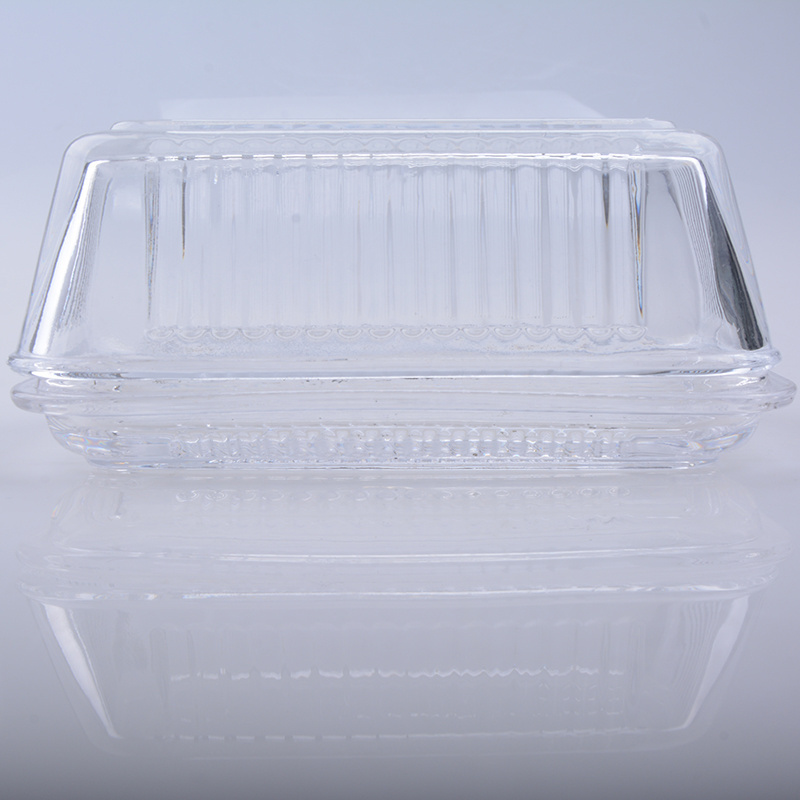 home basic clear glass butter dish