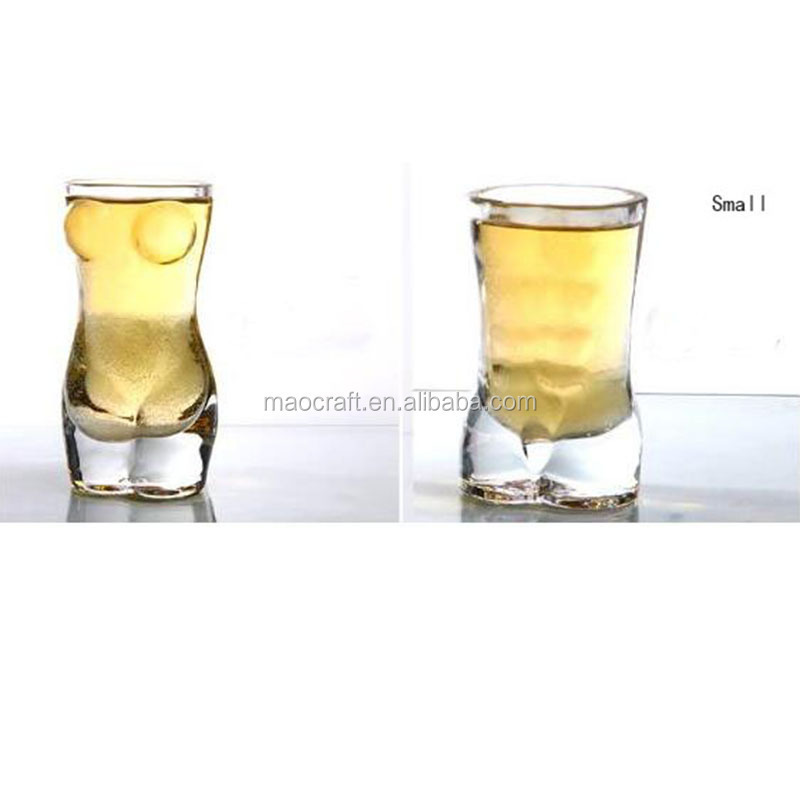 Most Popular Creative Transparent Hand made lead free crystal  body shape short naked wine glasses