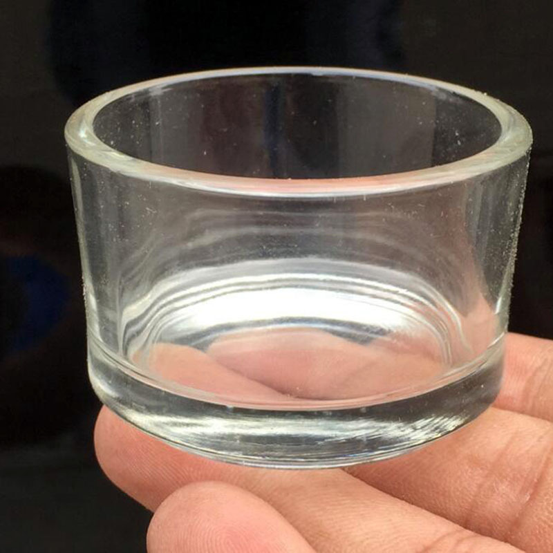 clear small round glass tealight holder