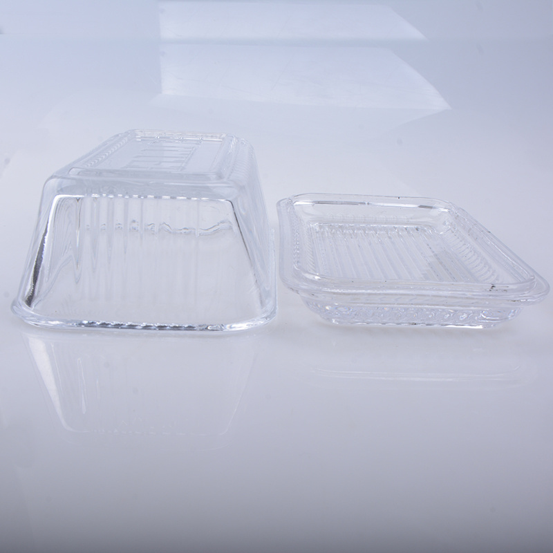 home basic clear glass butter dish