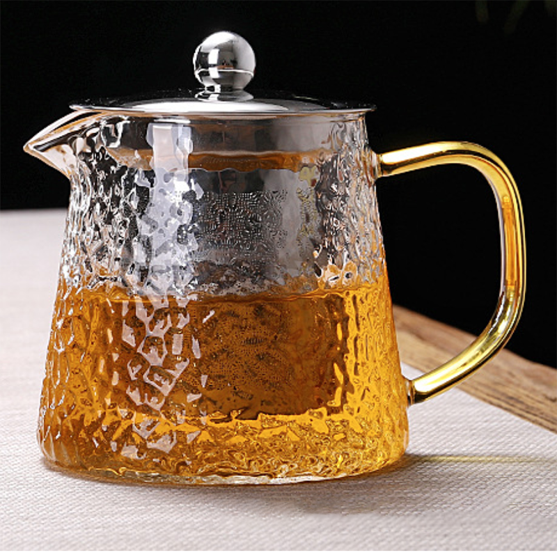 hammer design glass teapot heat resistant tea kettle