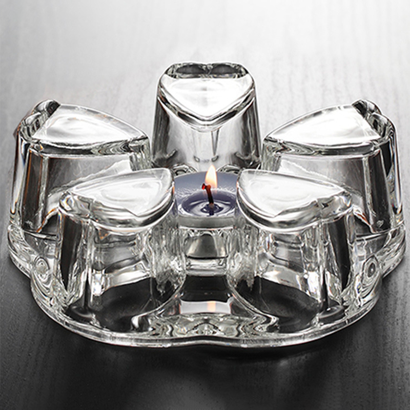 Heat-Resistant Clear Glass Heart-Shaped Teapot Warmer for Coffee & Tea Sets