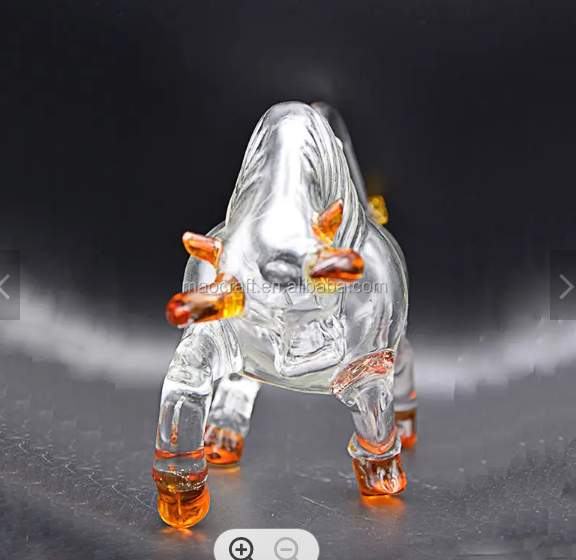 glass bull  whiskey decanter