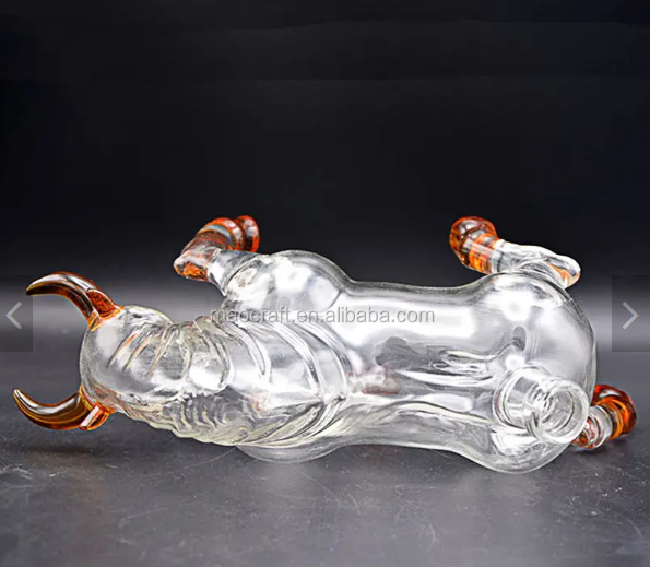 glass bull  whiskey decanter