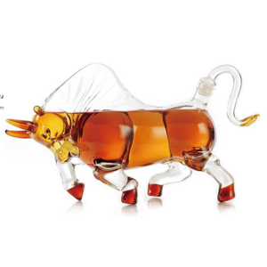 glass bull  whiskey decanter