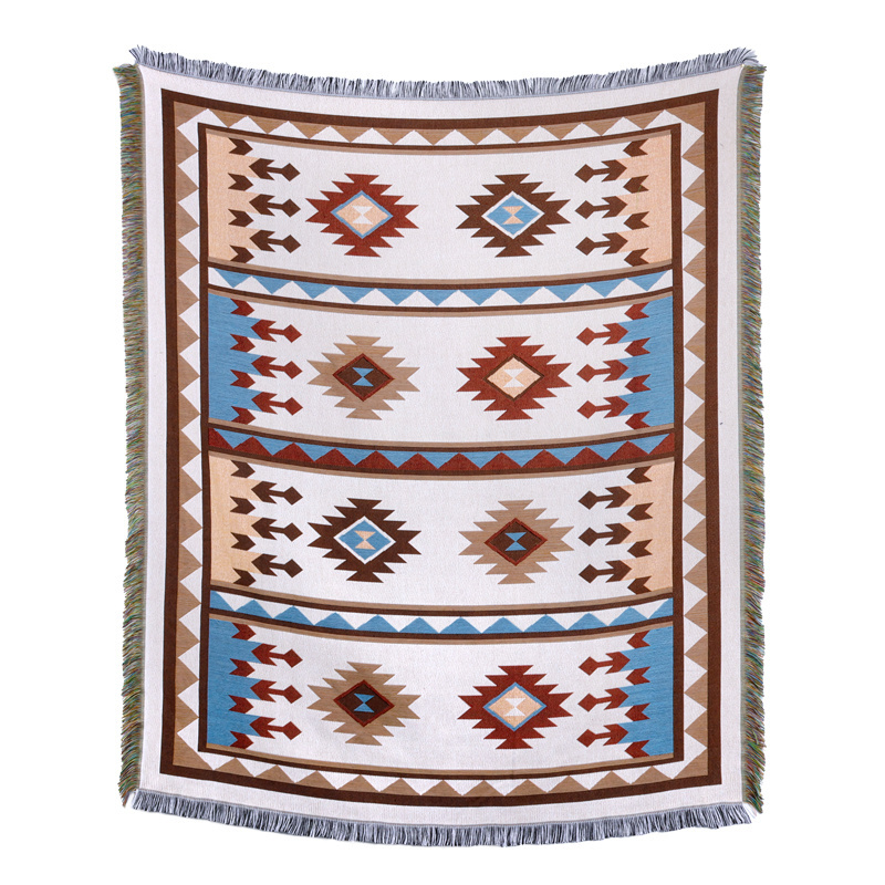 Boho Woven Sofa Blanket Throw with Tassels for Home Decor Sofa Slipcover Camping-Unique Blanket for Style and Comfort