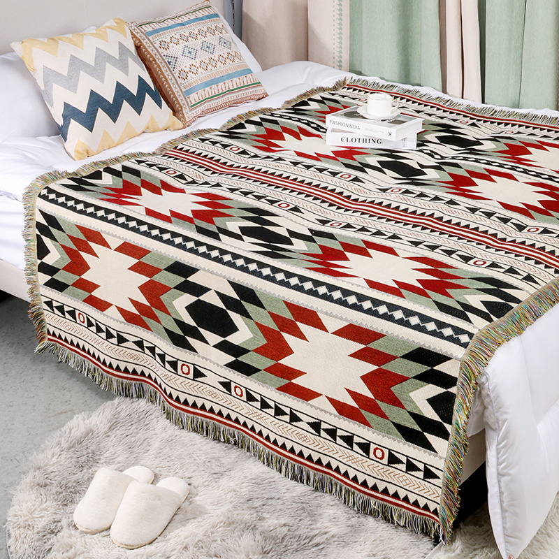 Custom Bohemian Tapestry Outdoor Camping Blanket Home Goods Picnic Rug