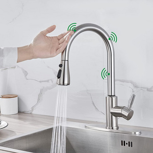 torneira Automatic 304 Stainless Steel Pull Out Spring Kitchen Sink Faucets Touchless Kitchen Faucets