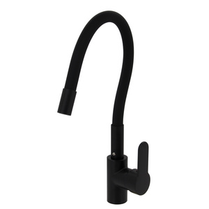 Black Single Handle Hot And Cold Pull Out Wash Sink Mixer Tap Black Silicon Hose Flexible Kitchen Faucet