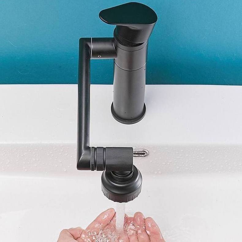 torneira Top Selling Black Copper Water Saving Aerator Deck Mount Basin Faucet With Rotation