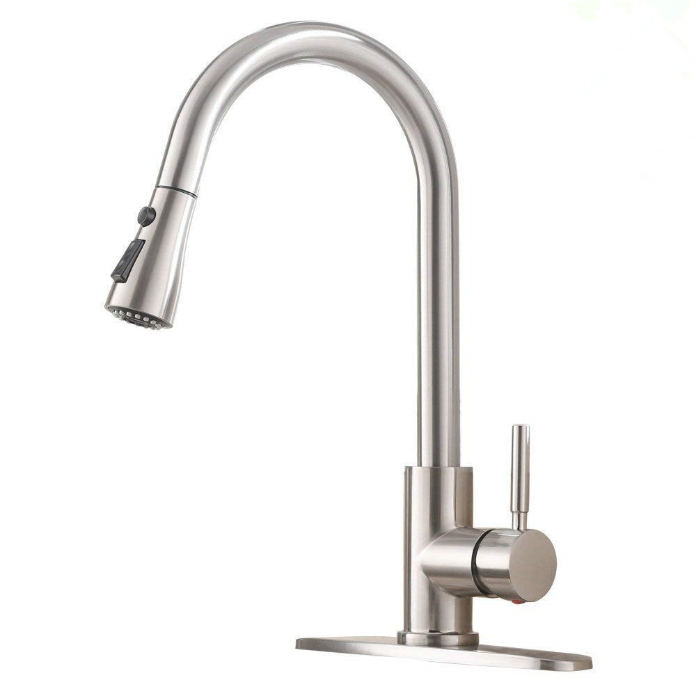 Chinese cheap price extendable brushed nickel upc nsf 61 9 kitchen faucet