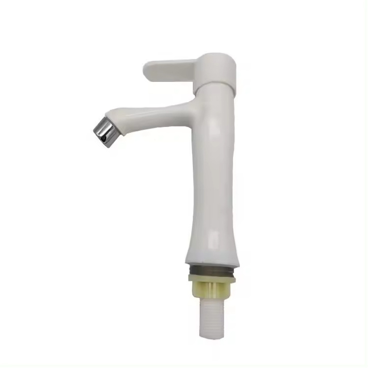 White Trendy Style Pedestal Basin Water Tap Plastic Faucet