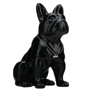 2023 wholesale high quality crystal carvings art sculpture gemstone animal statue french bulldog fluorite obsidian dog