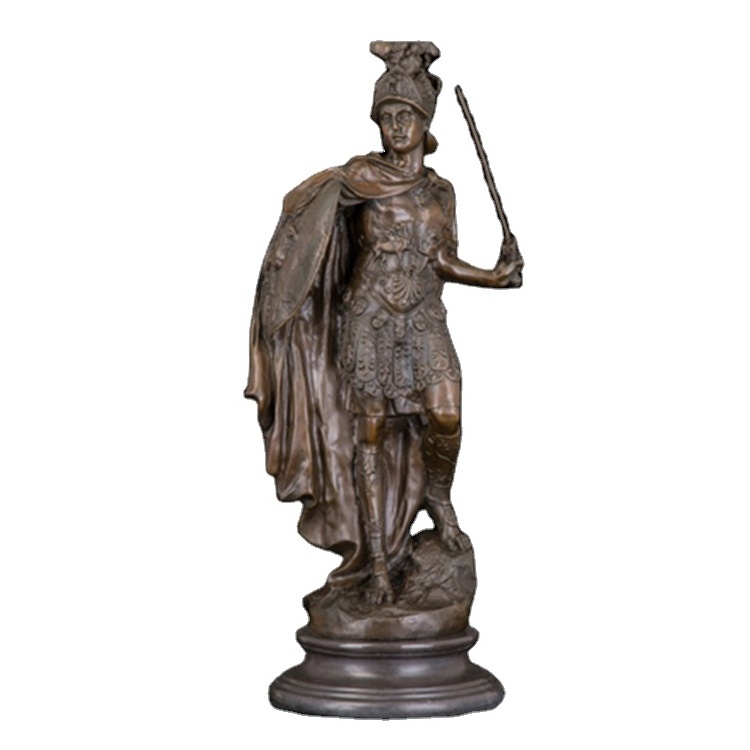 Ancient greek and roman Bronze statue of armor warrior  for hotel accessories