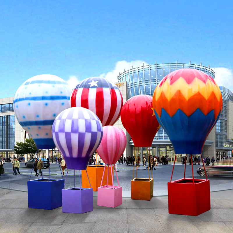 Support Customized Props Window Display Fiberglass Balloons Wholesale Custom Hot Air Balloon Sculpture Decorative