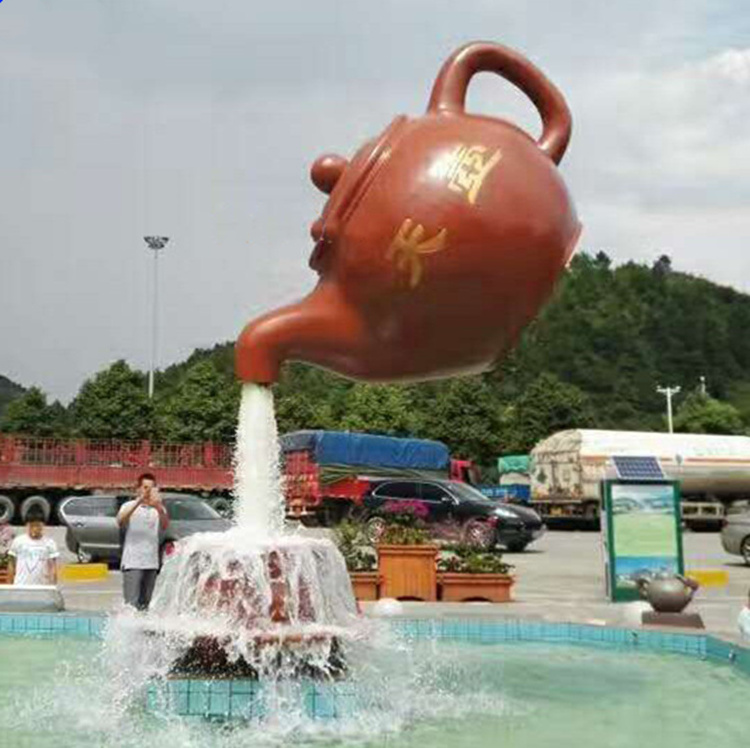 factory outlet Garden cultural decoration Teapot Water Fountain large hanging water teapot bronze sculpture