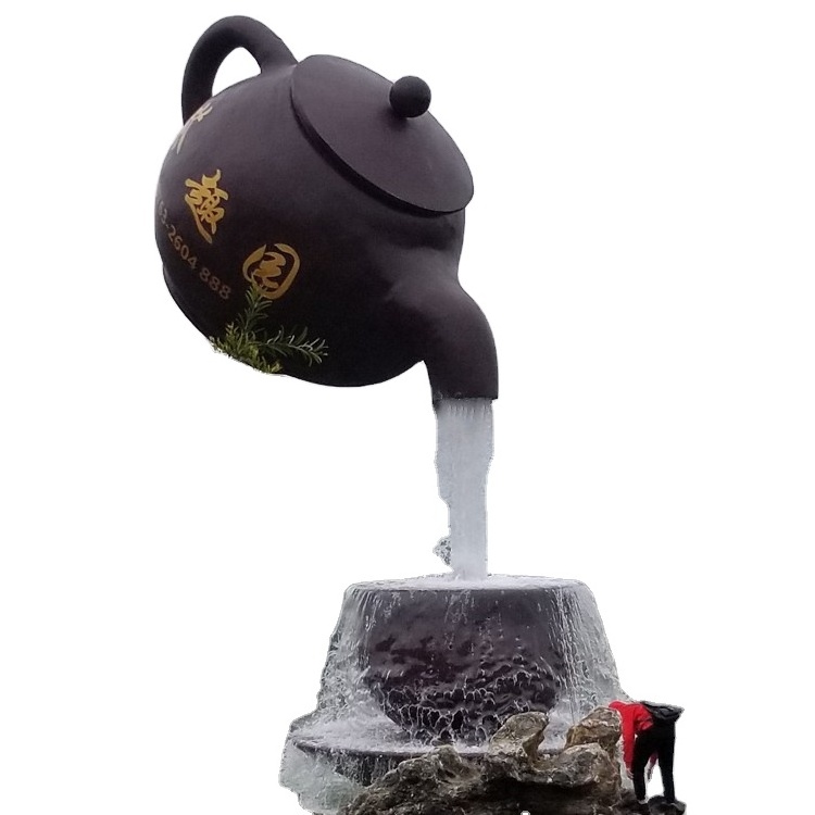 factory outlet Garden cultural decoration Teapot Water Fountain large hanging water teapot bronze sculpture