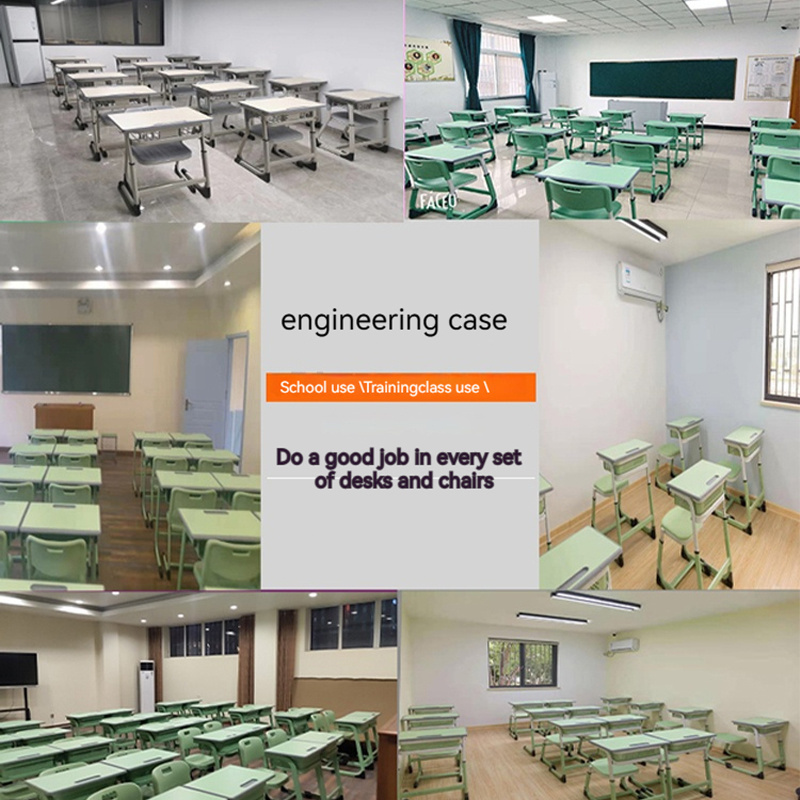 High School Classroom Height Adjustable Chairs and Desks Guangzhou Manufacturer University Campus Furniture